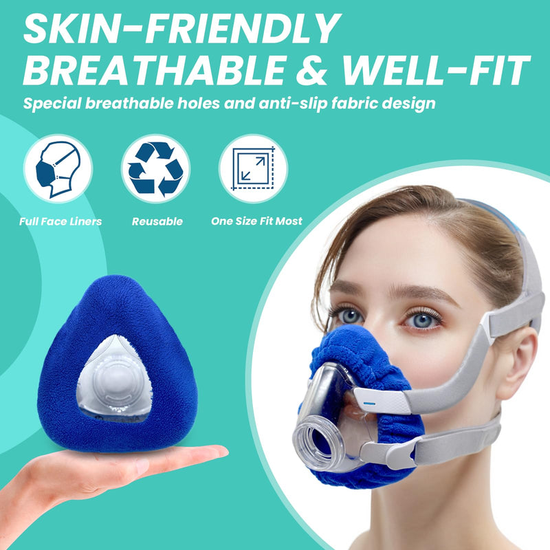 [Australia] - NATAKU 4-Pack Large Mask Liners Compatible with Resmed F20 Cpap' Masks Cushion Comfortable Reusable Cushioned Mask Covers, Absorb Facial Oils and Moisture to Improve Mask Wear Comfort (Large) 