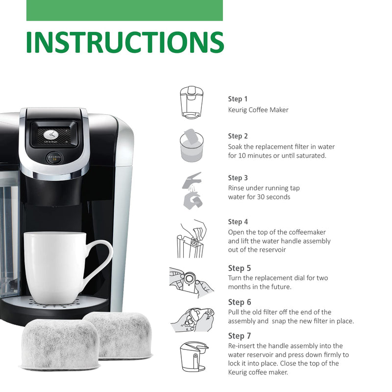 [Australia] - Pack of 6 Replacement Charcoal Water Filters By Housewares Solutions for Keurig Brewers - Keurig Compatible Water Filter Cartridges Universal Fit (NOT CUISINART) for Keurig 2.0 & 1.0 Coffee Makers 