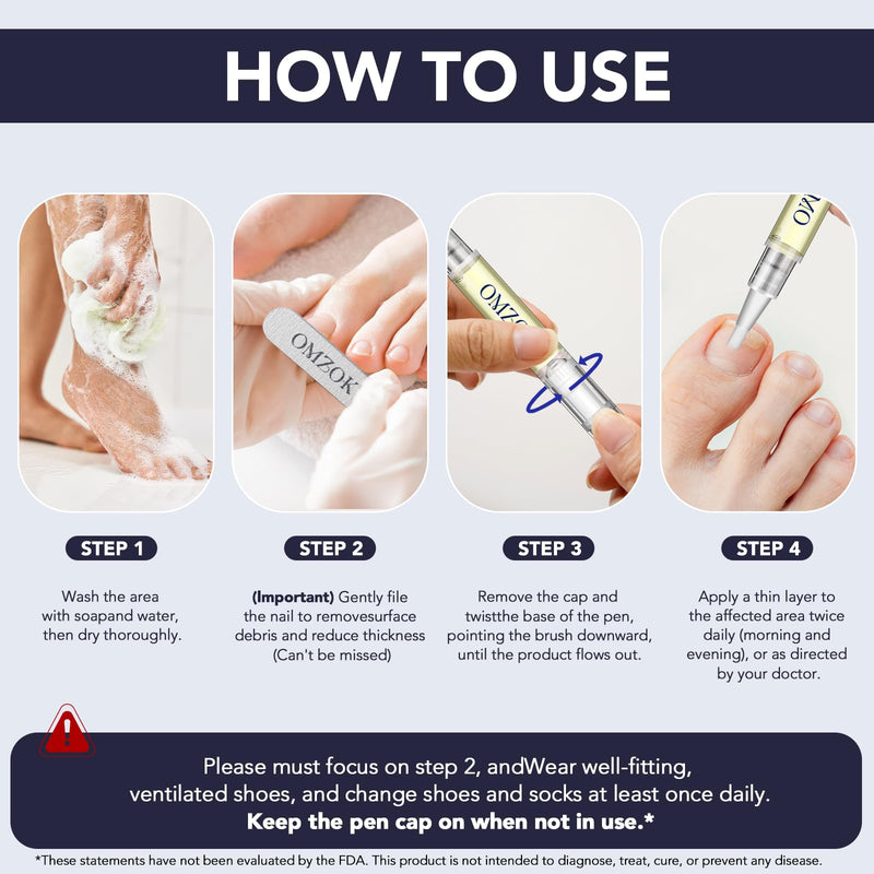 Toenail Fungus Pen - 25% Undecylenic Acid, Tea Tree Oil - Toenail Fungus Treatment Extra Strength for Toe Nail Repair Pen for Damaged Nails, Foot Fungal Nail Treatment for Fungi Funginail - 5pcs