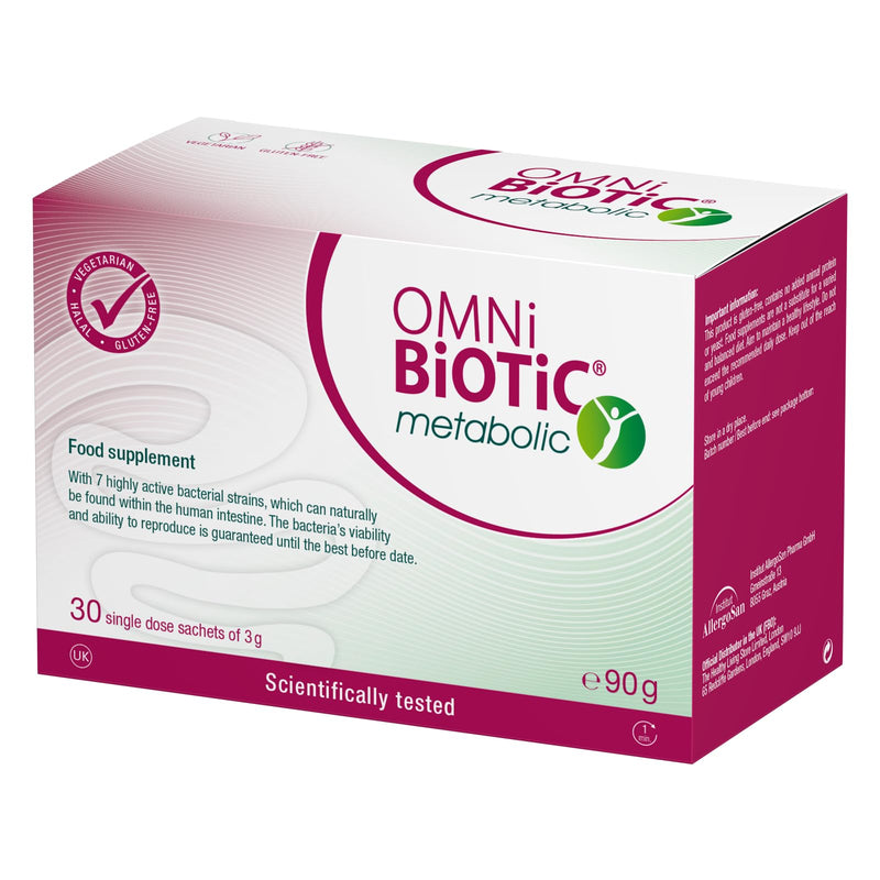 OMNi BiOTiC metabolic | Balance in The Intestine | Probiotic with Highly Active Intestinal Bacteria | 30 Sachets | Powder | Vegetarian | Gluten-Free | for Daily Use