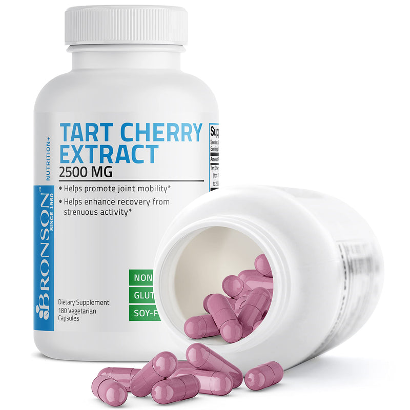 [Australia] - Bronson Tart Cherry Extract 2500 mg Vegetarian Capsules with Antioxidants and Flavonoids Non-GMO, 180 Count Unflavoured 180 Count (Pack of 1) 
