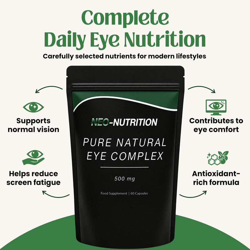 Pure Eye Complex 60 Capsules - Lutein, Zeaxanthin, VIT A, Bilberry, & VIT B – Super Mix – UK Manufactured 60 count (Pack of 1)