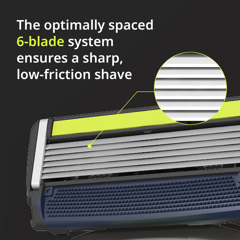 DORCO Pace 6 Sport - Six Blade Razor System with Trimmer and Pivoting Head (2 Replacement Handles Only (No Blades)) 2 Replacement Handles Only (No Blades)