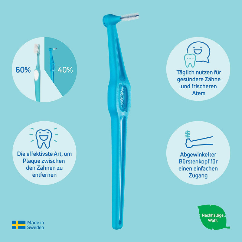 [Australia] - TEPE Angle interdental brushes green (ISO size 5: 0.8 mm) / Controlled cleaning of the spaces between teeth even in hard-to-reach places / 1 x 6 Angle interdental brushes 