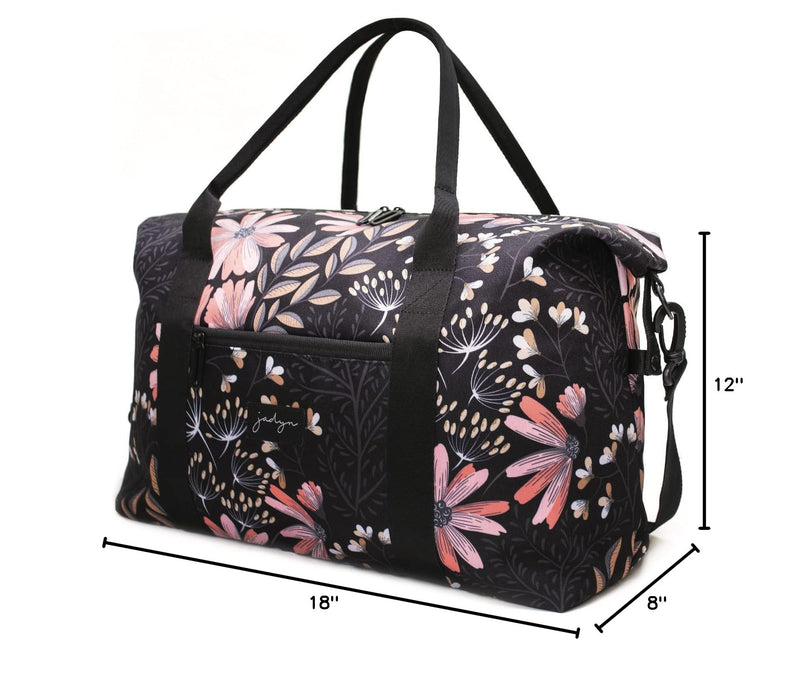 Lola Travel Bag, Weekender/Overnight Duffel, Gym Tote Bag for Women, Men Black Floral