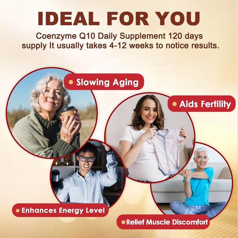 [Australia] - CoQ10 200mg Softgels with Vitamin E & Omega 3-6 -9 & PQQ - High Absorption Coenzyme Q10 with Bioperine | Maximum Antioxidant | Heart Supports & Cellular Energy Production Supplement | 120 Servings 