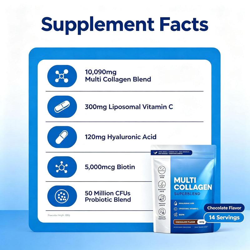 Elevate Multi Collagen Powder for Women Chocolate, for Women's Daily Care