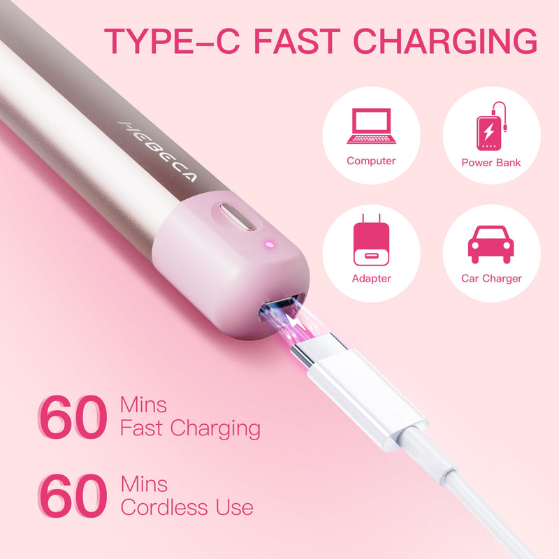 Nose Hair Trimmer for Women 3in1 Facial Hair Removal Trimmer - Metal Body, Rechargeable, Waterproof, Portable - Nose, Ear, Eyebrow, Peach-Fuzz, Lips, Chin (Pink) Pink
