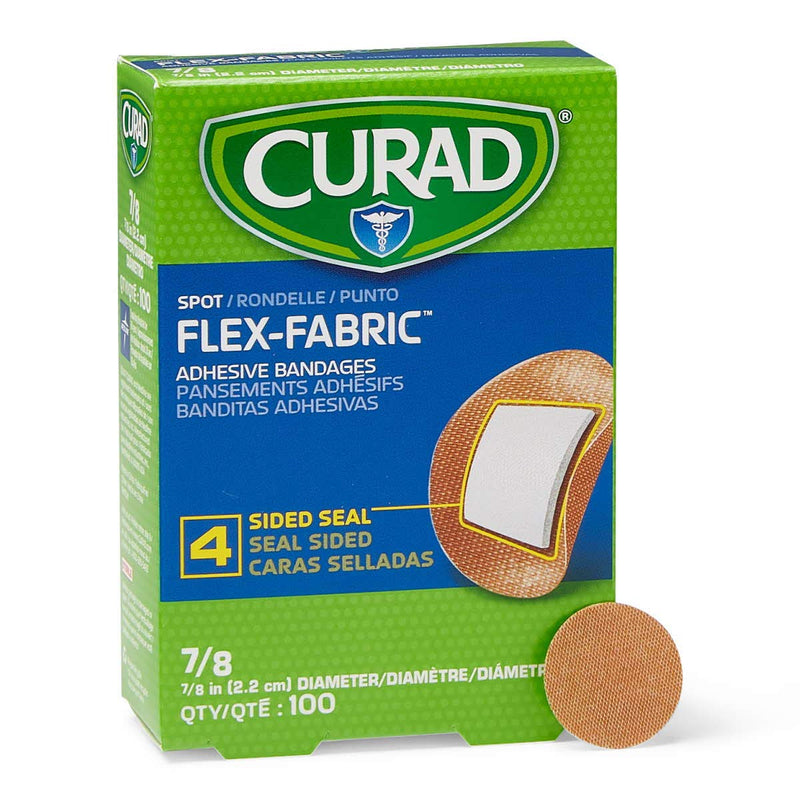 [Australia] - Curad Flex Fabric Spot Adhesive Bandages, Bandage Diameter is 7/8" (Box of 100) 7/8" 