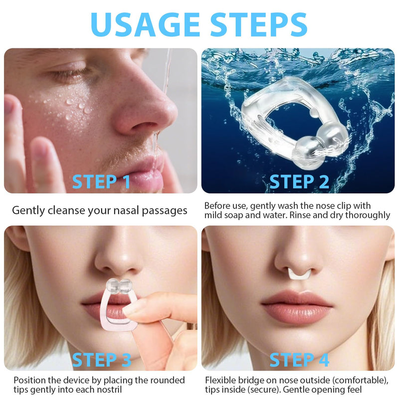 [Australia] - QUANROL Anti Snoring Devices, Silicone Nose Clip Stop Snoring, Snore Stopper Effective to Relieve Snoring, Snoring Solution Comfortable and Quieter Sleep, Clear 
