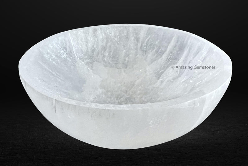 [Australia] - Amazing Gemstone Selenite Bowl - 3" Round Selenite Crystal Charging Plate Round - 3" Inch 