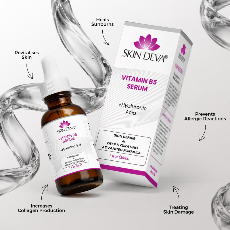 Skin Diva Vitamin B5 + Hyaluronic Acid Serum Multi-Depth Hydration Serum for Plumper, Smoother Skin – Hydrating Facial Serum for Sensitive & Dry Skin, Oil-Free, Lightweight - Pack of 2 1 Fl Oz (Pack of 2)