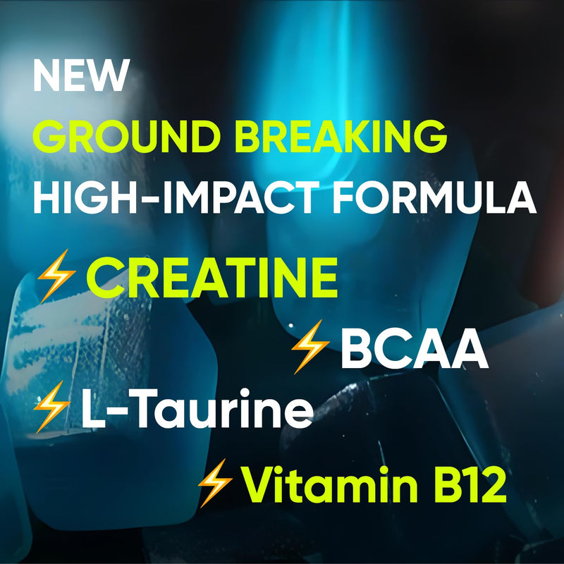 120 Creatine Gummies 6500mg Sugar-Free Complex – 40-Day Supply – Pre-Workout Creatine Monohydrate + BCAA, L-Taurine, B12 – Max Strength Chewable Gym Supplement Vegan Gummy Chews Men & Women Primalvit