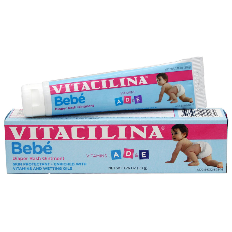 Vitacilina Bebe, Diaper Rash Ointment, Skin Protectant with Vitamins and Wetting oils, Protects Baby's Skin, 2-Pack of 1.76 Oz, 2 Boxes | Skin Protectant, Protects Baby's Skin