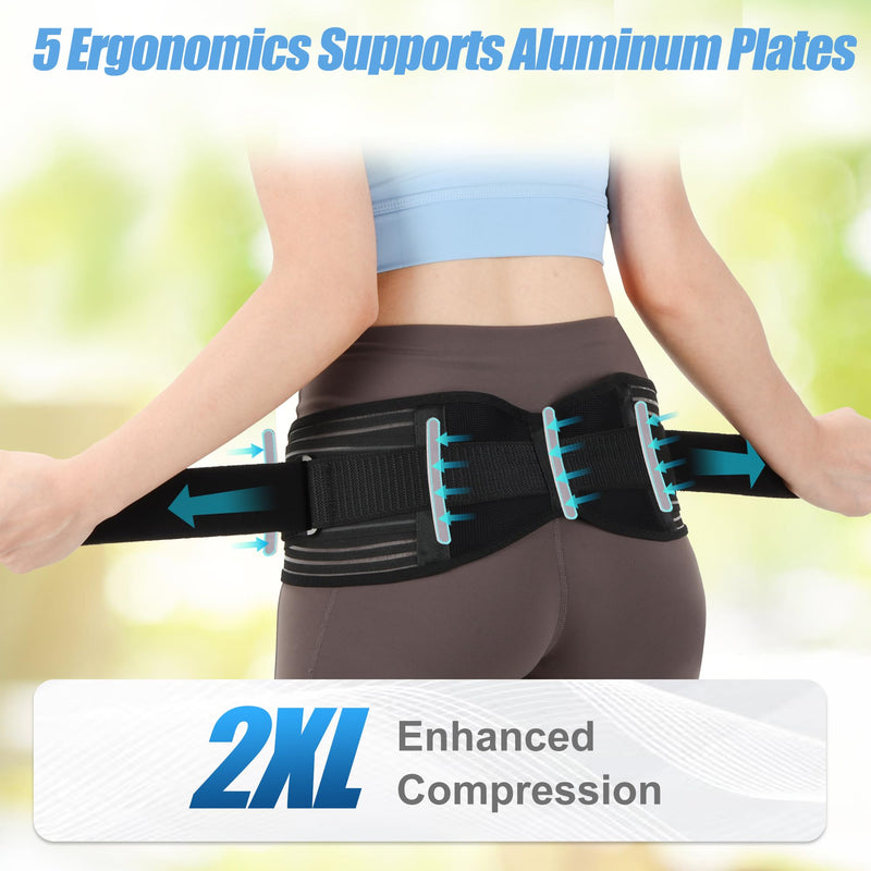 Sacroiliac SI Joint Hip Belt for Sciatica, Lower Back, Leg & Pelvic Pain Relief - Adjustable Sacroiliac Belt Support Brace for Women and Men (Black) Black