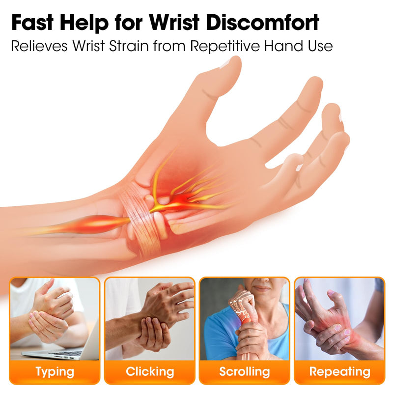 Cordless Wrist Heating Pad Wrap for Pain Relief, Heated Wrist Massager for Carpal Tunnel, Heated Wrist Brace, Wrist Hand Heating Pad, Hand Massager with Heat, Red Light for Carpal Tunnel, Gray