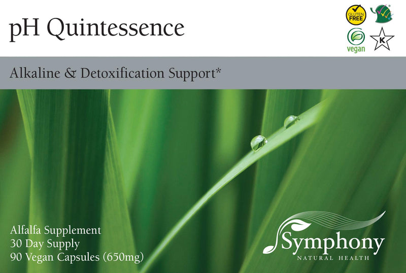[Australia] - Symphony Natural Health pH Quintessence - 40:1 Alfalfa Concentrate - 90 Vegan Capsules (30 Day Supply) – Alkaline The Body, Balance pH and Support Detox 1 