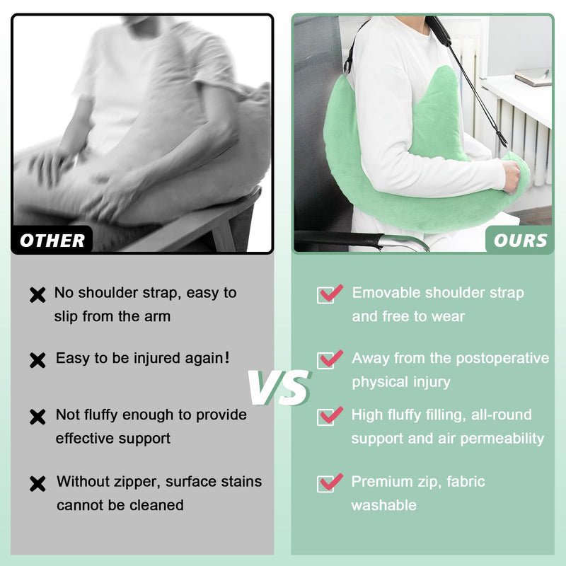 [Australia] - Shoulder Surgery Pillow, Rotator Cuff Pillow for Neck and Shoulder Pain, Post Surgery for Sleeping, Sitting, Ergonomic Cushion with Soft Side Sleeper Support Green 