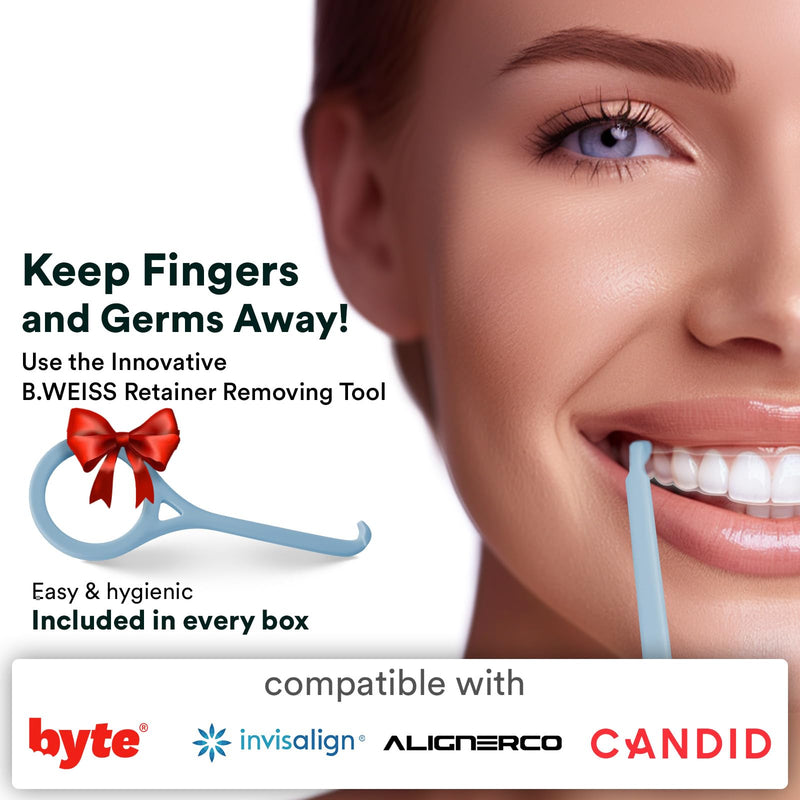 [Australia] - Retainer Cleaner Tablets, Invisalign Cleaner, Remove Stains, Odors & Plaque, Night Guard Cleaner, FSA & HSA Eligible, 1-Month Supply of PERSULFATE-FREE Denture Cleaner, 30 Tablets, Mint-Scented 