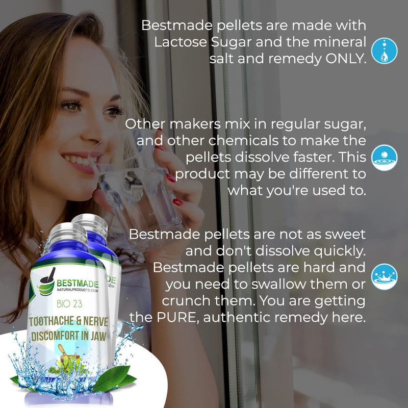 [Australia] - BestMade Natural Products Toothache & Nerve Pain In Jaw Bio23, 300 Pellets, For Relief Of Trigeminal Neuralagia & Associated Muscle Spasms, Painful Cavities, Tooth Sensitivity & Pain After Dental Work 
