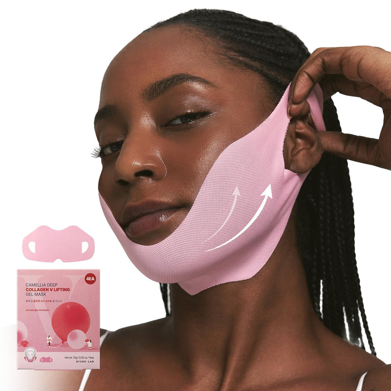 [Australia] - ROUND LAB Camellia Deep Collagen V Lifting Gel Mask 14EA | Double-chin Mask, Instant Cooling & Depuffing, Face Toning Belt, Collagen V-line, Improves Sagging Skin, Lifting & Firming 10g/0.35oz Collagen V Lifting Mask 14ea 