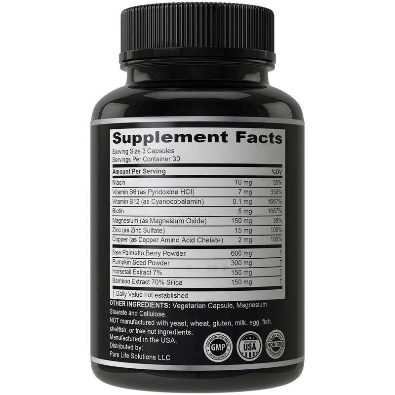 11-in-1 Hair Growth Supplements. Vitamins for Thicker Hair for Women & Men | Advanced Vitamin Complex, 5000mcg Biotin, Pumpkin Seed, Zinc. For Thinning & Brittle Hair. Supports Healthier-Looking Scalp
