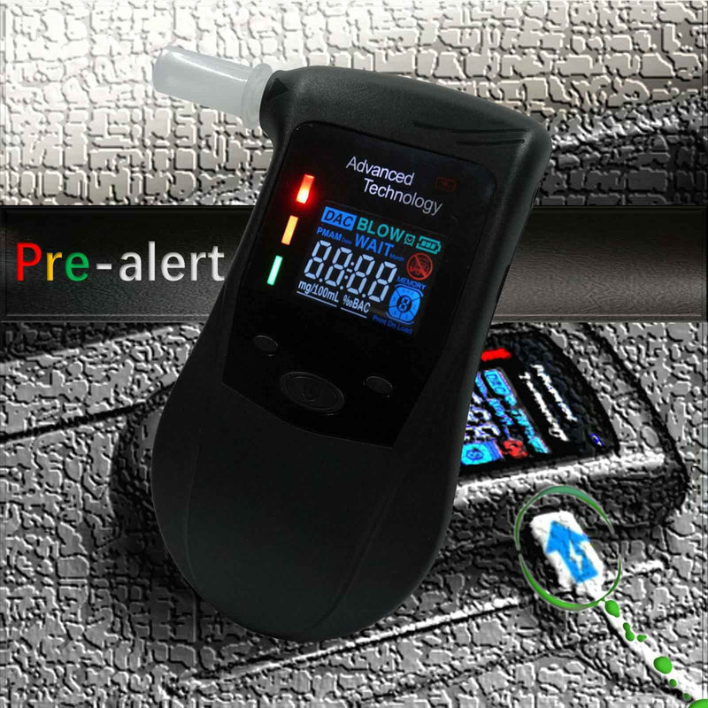 Breathalyzer Rechargeable Battery & pre-Alert Function, 10 Memories Plus 12pcs Mouthpieces & can Last 200 Tests After Fully Charged. 4 Default Unit Setting (4 Color Display) multicoloured
