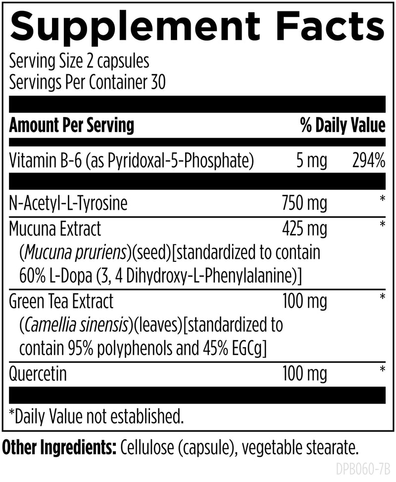 Designs for Health DopaBoost - Cognitive + Mood Support - Acetyl-L-Tyrosine, Mucuna Extract, Vitamin B6 - Vegan (60 Capsules)
