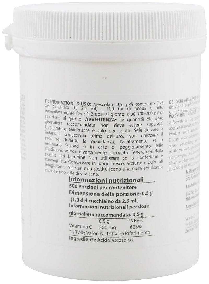Pure Ascorbic Acid fine crystalline Powder | 0.55 lb - 250 g | Vitamin C | Pharma Ingredients (Ph. EUR, USP, BP) | Third-Party Tested | Heiltropfen®