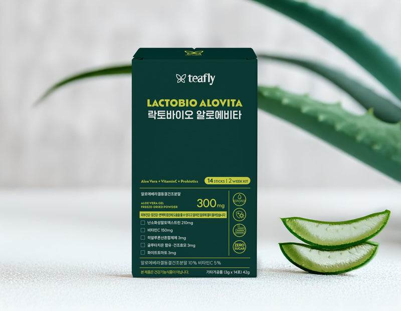 LACTOBIO ALOVITA Tea Yuzu 1 Count Bottle, Vitamin C, Aloe, White Tomato, Zero Sugar, Vegan, Halal, East Asia Origin, Valentines Day Gifts for Her Him Wife