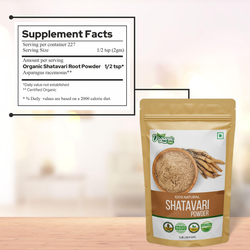 [Australia] - Organic Shatavari Powder for Health 16 oz (454 gram) Pack of 1 1 Pound (Pack of 1) 