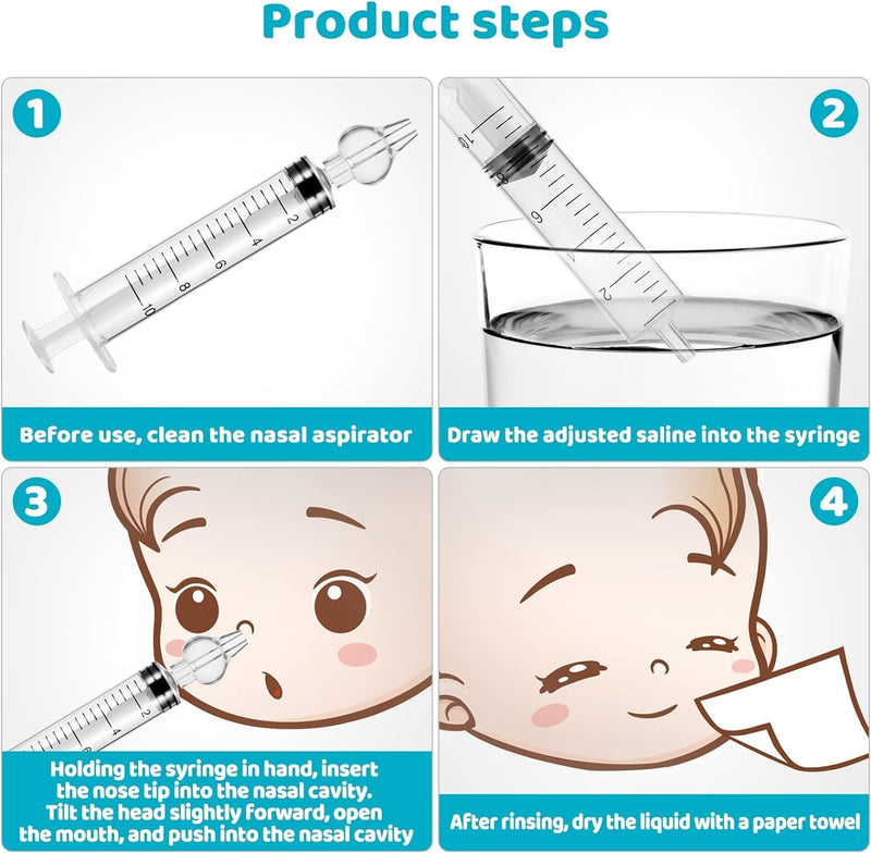 [Australia] - Baby Nasal Aspirator, Sinus Rinse System Professional Baby Nasal Irrigator- Portable Infant Nose Cleaner Quick Rinse Device for Newborn Infants Kids Children- BPA Free More Convenient, 4 Packs 1 