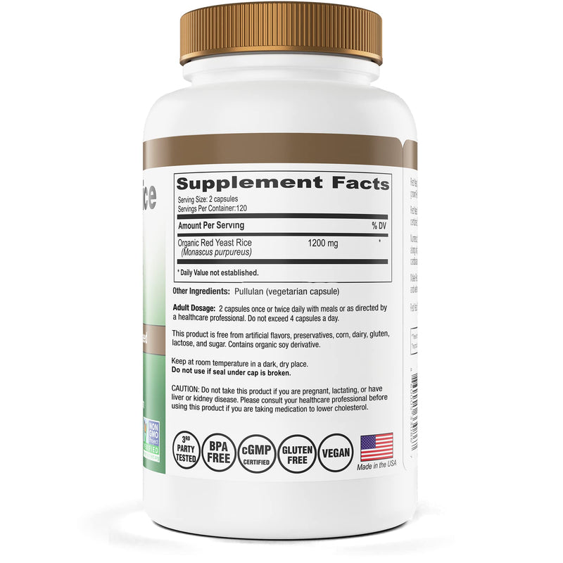 [Australia] - 600 mg of Organic Red Yeast Rice - IP6 International - 240 Veg Caps 