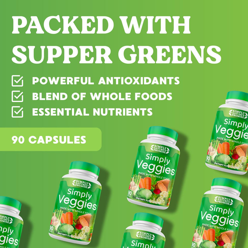 [Australia] - Simply Nature's Promise - 90 Veggie Capsules - Made with Whole Food Superfoods, Packed with Beta Carotene & 18 Different Vegetables - 100% Soy Free 