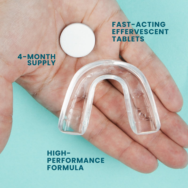 Overnight + Whitening Retainer Cleaner Tablets, Mint, 4 Month Supply by M3 | Compatible with Retainer Cleaner Machine & Ultrasonic Retainer Cleaner, Helps Remove Tough Stains, Buildup, Odors & Plaque Overnight Whitening (120 Count)