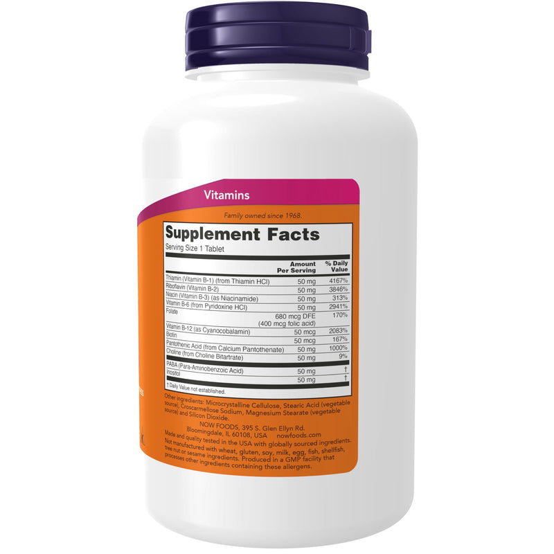 NOW Foods Supplements, Vitamin B-50 mg, Energy Production*, Nervous System Health*, 250 Tablets 250 Count (Pack of 1)