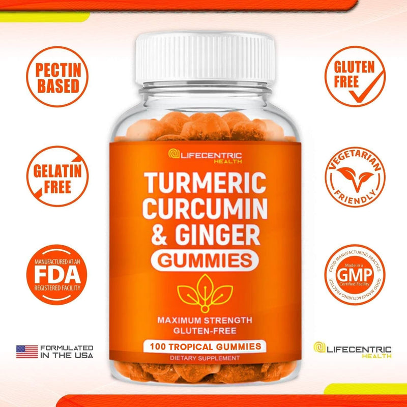 Biotin & Turmeric Vegan Gummies Combo | Max Strength Hair Growth, Skin Health, and Overall Wellness | 10000mcg Biotin & 95% Standardized Turmeric Curcumin | Natural, Non-GMO and Gluten-Free Supplement