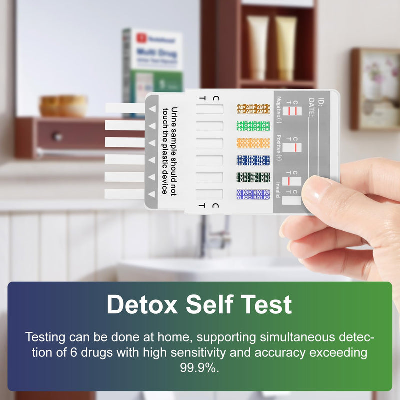 [Australia] - Drug Test Kit 10 Pack, Home Drug Tests, 6 Panel Drug Test Urine, Tests for Marijuana (THC),COC,OPI 2000,AMP,BZO,MET 