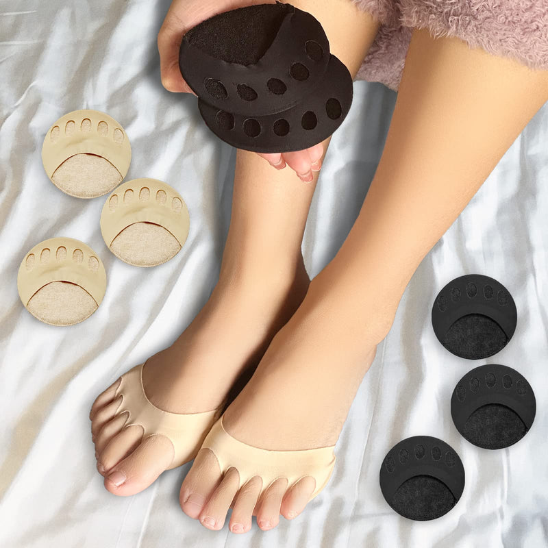 [Australia] - 6 pairs of forefoot pads, reusable ball of foot pads, forefoot pad, metatarsalgia insoles for men and women, soft metatarsal pads for pain and pressure relief 