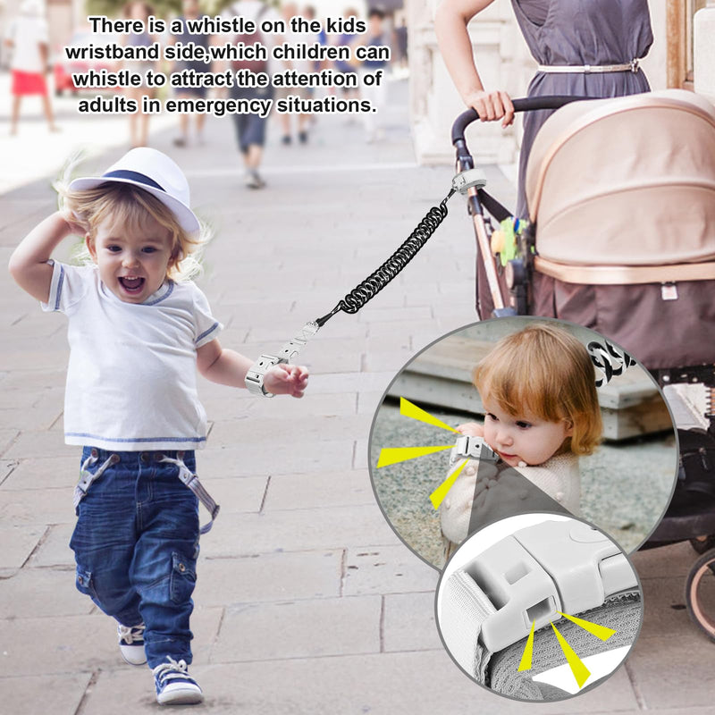 [Australia] - Accmor Toddler Harness Leash, Reflective Kid Harness with Anti Lost Wrist Link, Child Walking Harness Kids Leash Wristband Belt with Lock for Baby Boys Girls to Outdoor Travel Black/Reflect light 