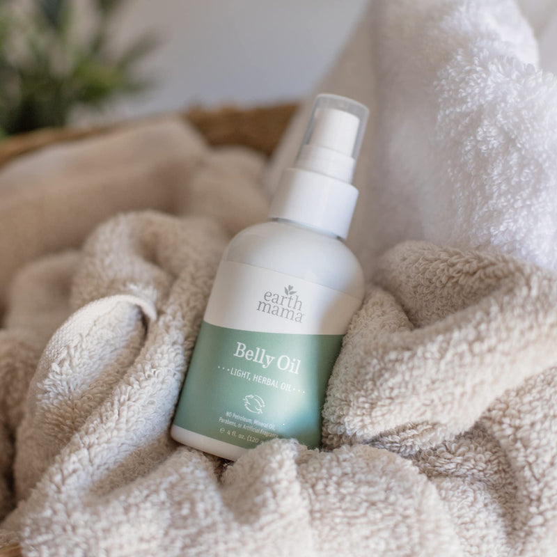 [Australia] - Earth Mama Belly Oil for Dry Skin | Calendula Skin Care Moisturizer Oil to Encourage Natural Elasticity and Help Prevent Stretch Marks During Pregnancy and Postpartum, 4-Fluid Ounce (3-Pack) 4 Fl Oz (Pack of 3) 