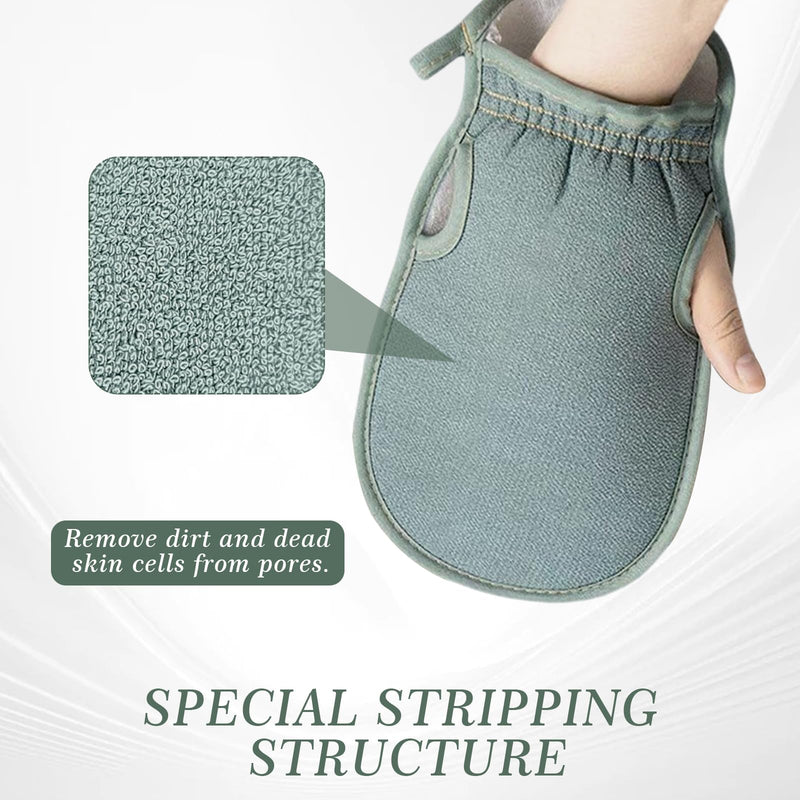 [Australia] - Pack of 4 peeling gloves, body peeling gloves, exfoliating gloves, hammam peeling gloves for hammam, sauna, shower, body peeling (Nordic green) 