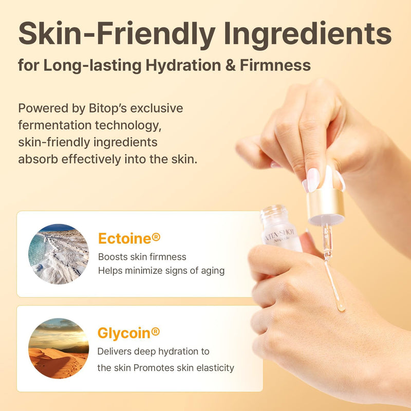 Vita-Shot Vitamin C Ampoule – Vitamin C Face Serum with Ectoine & Glyceryl Glucoside, Korean Skincare Ampoule for Daily Use 0.23 Fl Oz (Pack of 5)