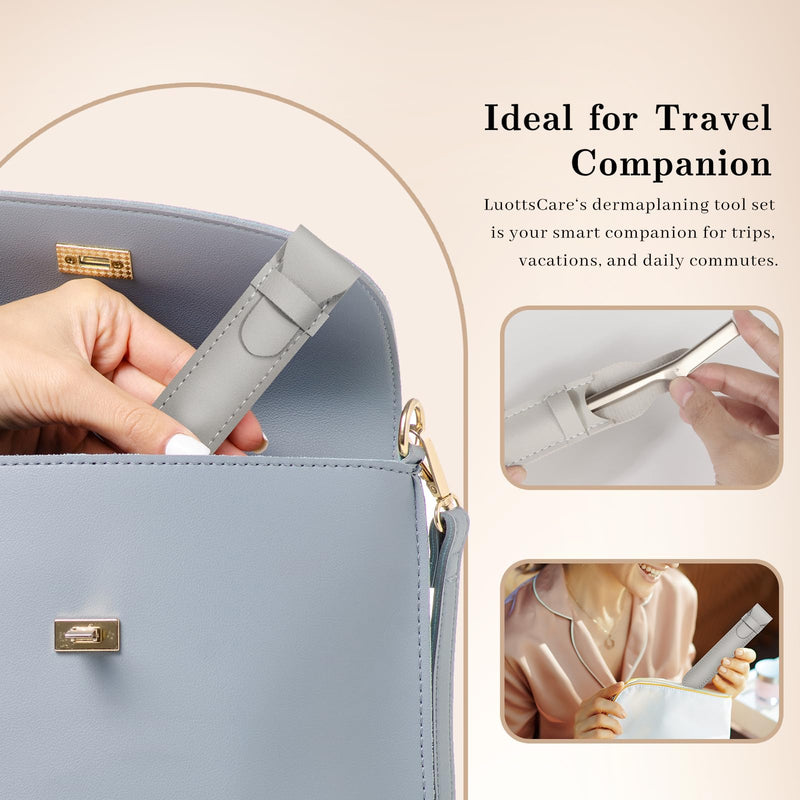 [Australia] - Stainless Steel Eyebrow Razor - Face Razors with Travel Cover & 10 Refill Blades, Eyebrow Brush - Help Exfoliate and Smooth Skin for Eyebrow, Leg, BIKINI, Facial, Beard Remove - L 