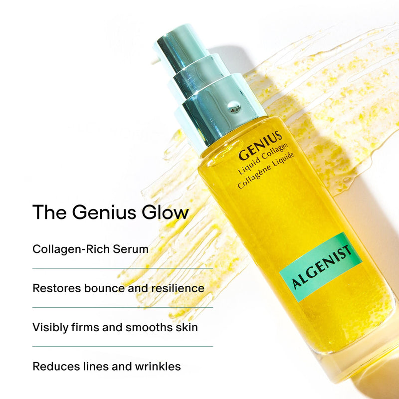 Algenist GENIUS Mini Liquid Collagen Serum - Firming & Hydrating Vegan Face Serum with Alguronic Acid + Vitamin E - Helps Visibly Minimize Fine Lines + Wrinkles & Improve Elasticity (0.21 oz) 0.21 Fl Oz (Pack of 1)
