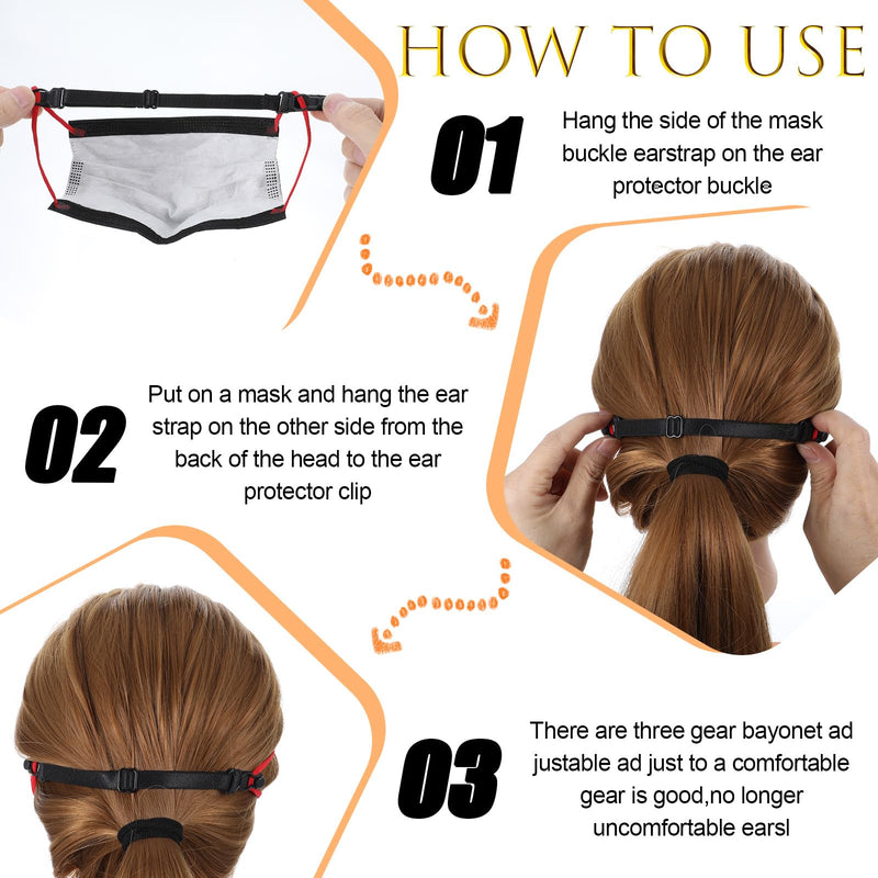 [Australia] - 12 Pack Mask Extender Strap, Elastic Mask Savers Adjustable Fabric Ear Face Holder Clip Face Masks Holder to Protect Ears for Back of Head 