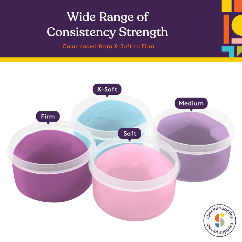 [Australia] - Special Supplies Therapy Putty for Kids and Adults - Resistive Hand Exercise Stress Relief Therapy Putty Kit, Set of 4 Strengths, Three Ounces of Each Putty 