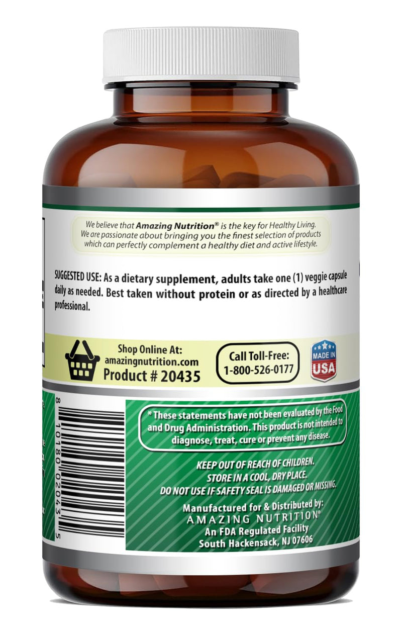 Amazing Formulas GABA Supplement | 750 Mg per Serving | 100 Veggie Capsules | Non-GMO | Gluten-Free | Made in USA | Ideal for Vegetarians Unflavored - 100 Count