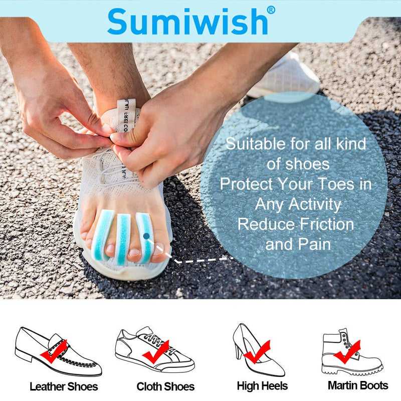 [Australia] - Foam Toe Separators, 10 Pack Breathable Toe Spacers, Reduce Friction and Relieve Corns Pain, Overlapping Toes Corrector - (Blue) Blue 