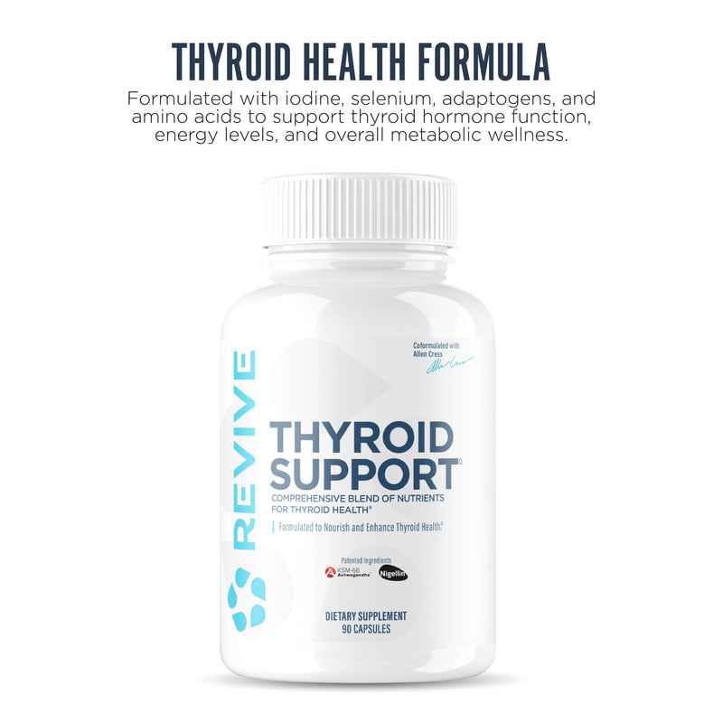 [Australia] - Revive MD Thyroid Support Supplement for Men & Women - Comprehensive Blend of Nutritents Supports Healthy Thyroid Function with Essential Vitamin, Minerals & Herbs - 90 Capsules 